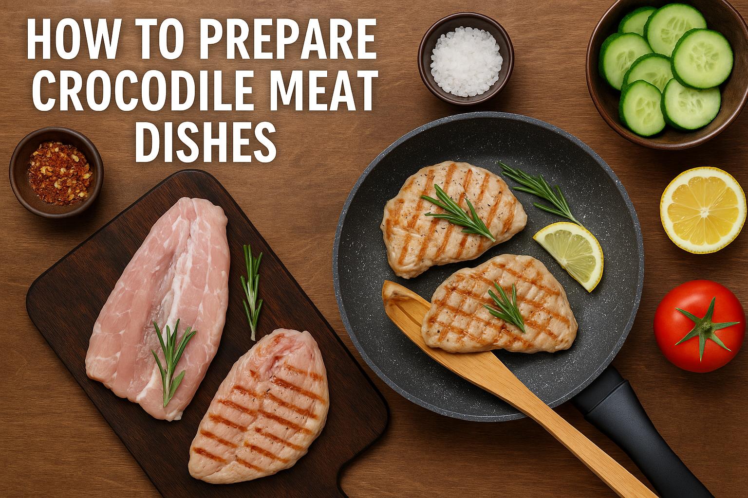 How to prepare crocodile meat dishes.