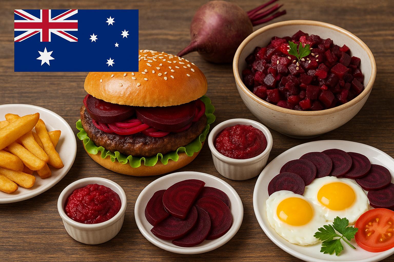 The popularity of beetroot in Australian dishes.